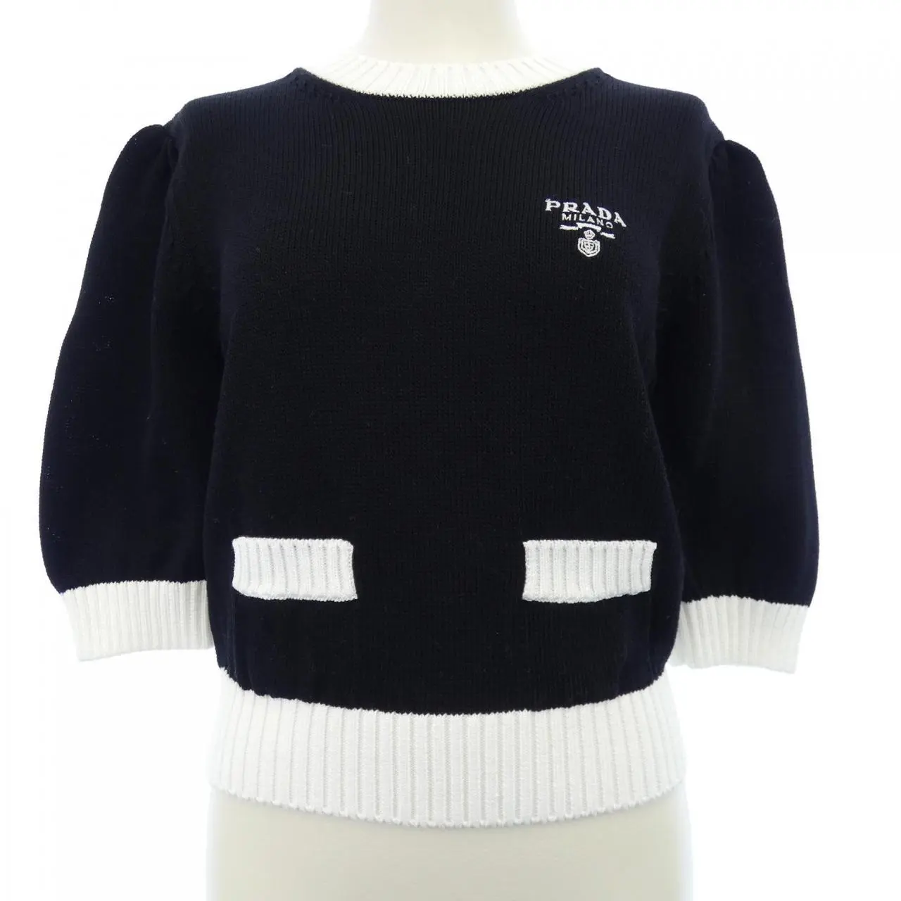 Pre-owned PRADA Cotton Small Leather Goods Crew Neck Sweater