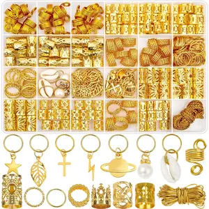 259 count Hair  for Braids, Loc  for Hair Dreadlock, Charm Accessories for Women, Metal  Braids Rings Cuffs Clips for Dreadlock Accessories Clips Rings Extensions Decorations