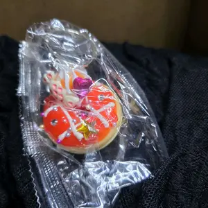 Yellow & Red Donut Keychain