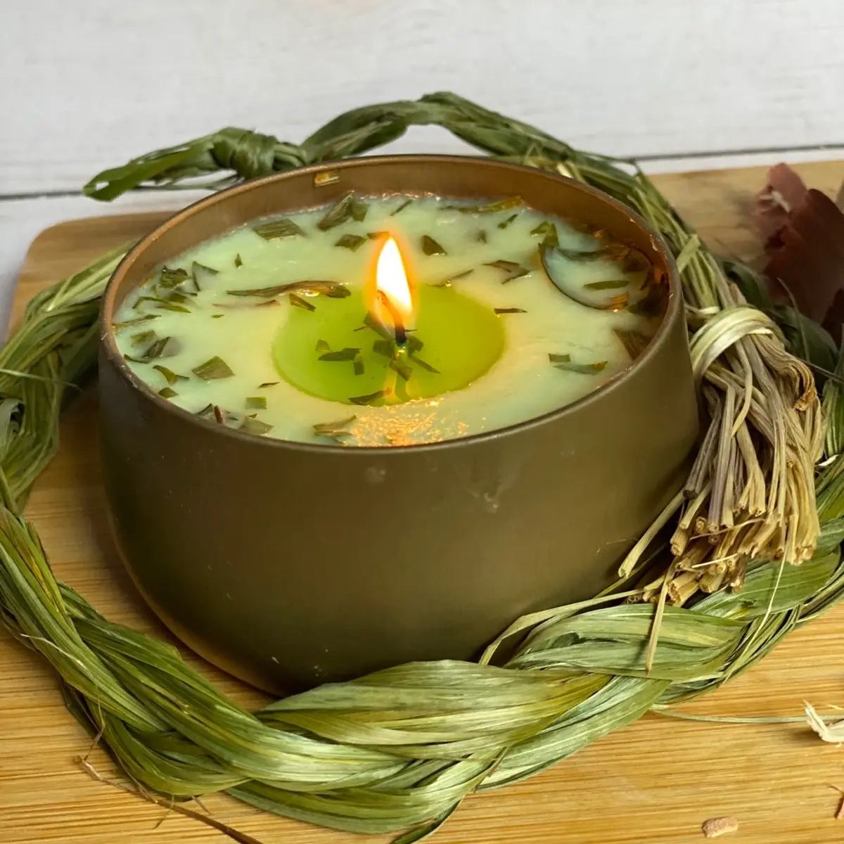 Sweetgrass Candle - Native American handcrafted soy wax indigenous non-gmo ethnically sourced organic natural Fragrance