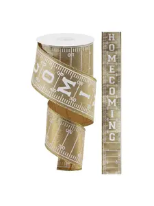 Football Field Homecoming Ribbon 2.5" 10yd Glittery Silver or Gold for Mums Corsages Wreaths Gift Baskets Team Decorations