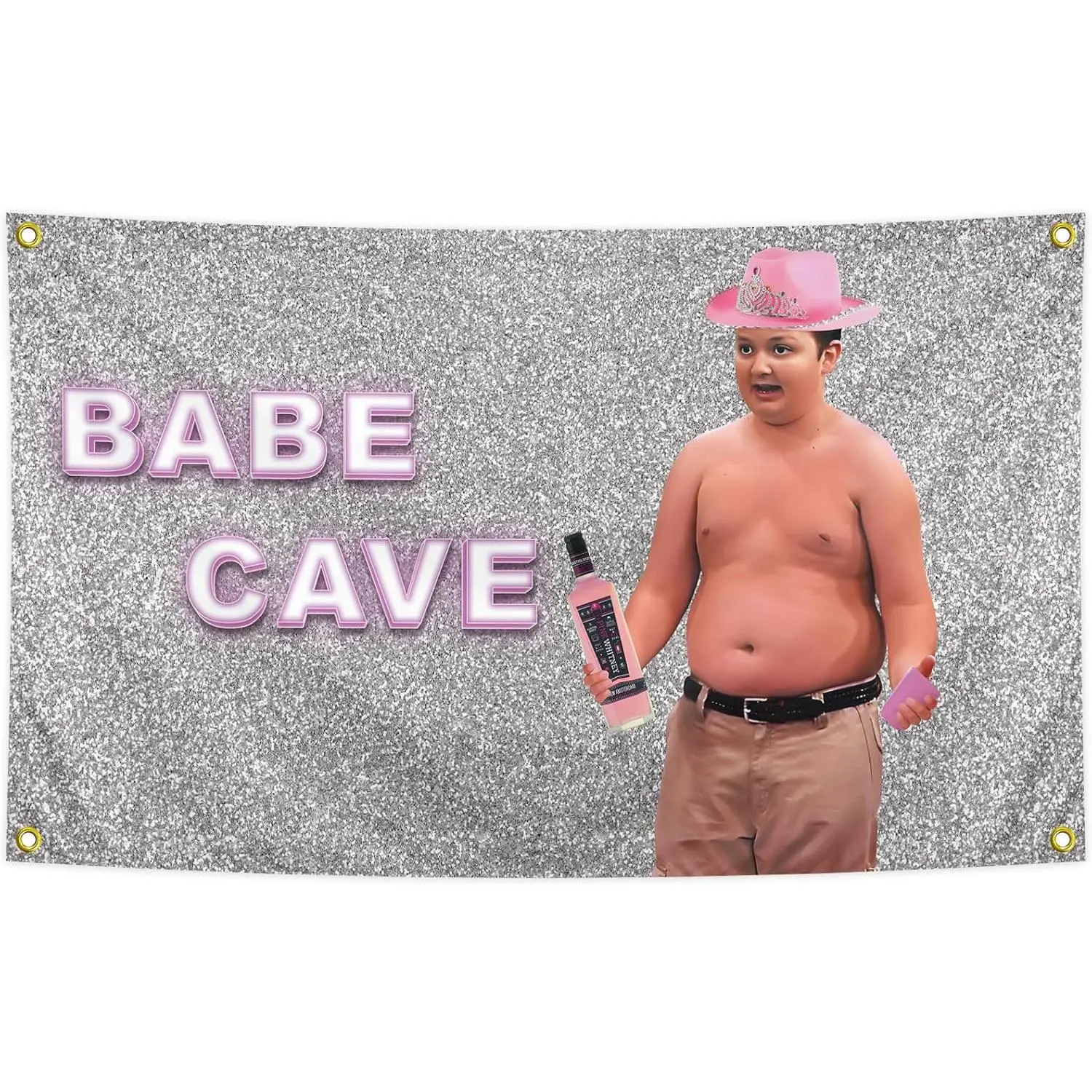 [Made in US] Gibby BABE CAVE Funny flags 3X5 Ft Banner Vivid Color Durable Polyester Bar Club College Dorm Man Cave Bedroom Indoor Decoration Flag Banner.