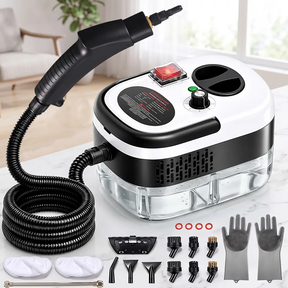 【Black Friday】2500W Corded Compact Body High Pressure Steam Cleaner, 3-Temp Gear Handheld Steamer with Metal Wands, Steam Mop Cleaner Multifunction Floor Steamer for Car Washing, Chemical-Free Machine with Full Accessories,toolupgrade