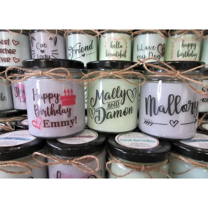 Personalized Candles | Highly Scented | Custom Candles | Gift for Birthday, Get Well, Congrats, Thank You, Bride