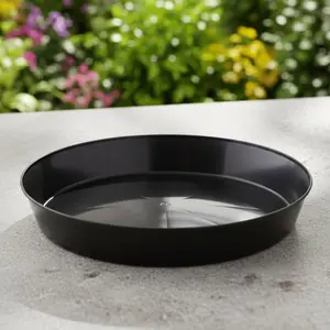 Austin Planter Plant Saucer Black Colored Polypropylene -Indoor/Outdoor -Made in USA