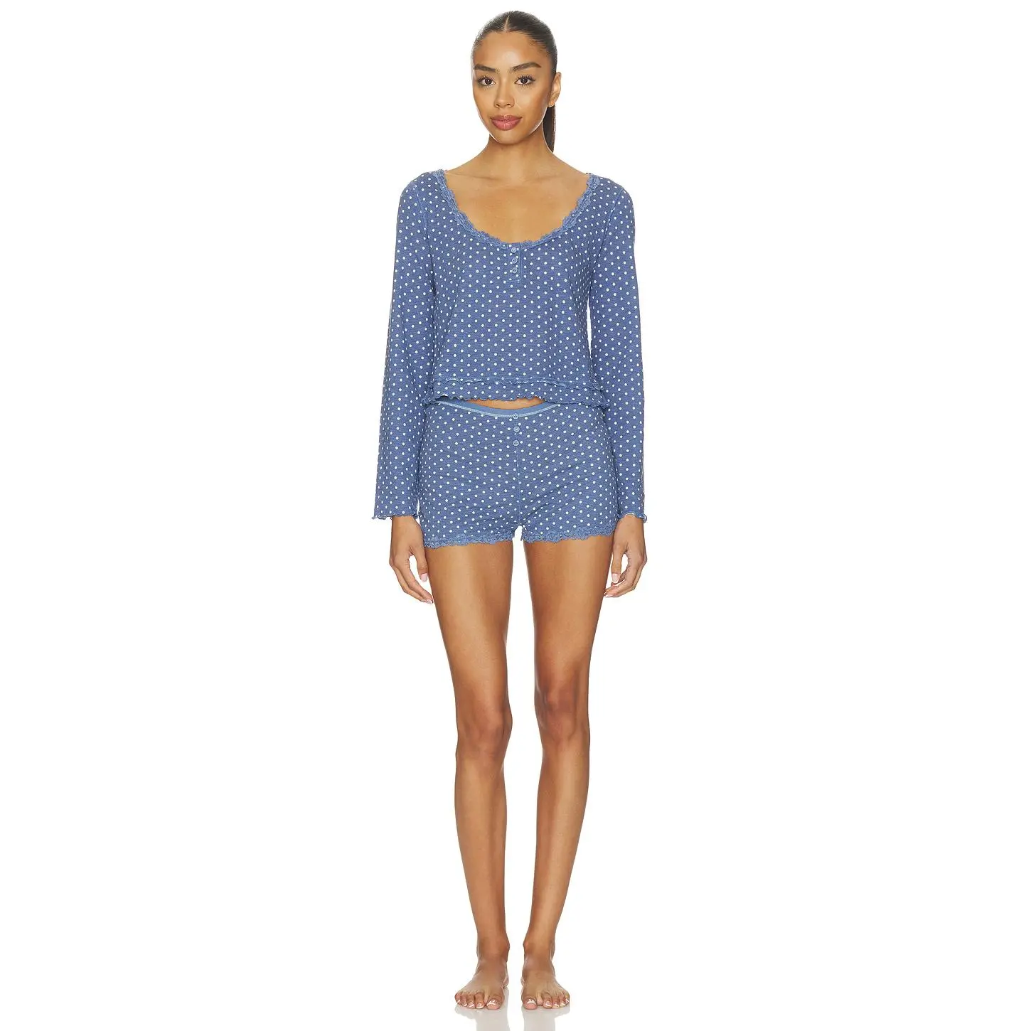 Free People x Intimately FP Spring Break Sleep Set in Dot Print