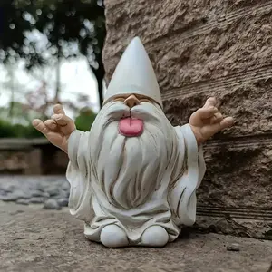 Gnome Garden Statue Rock Your Fairy Tale Garden, Outdoor Gnome Figurine Decorative Garden Sculpture, Unique Garden Decoration, Garden Sculptures Statues, Garden Gnomes