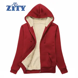 ZITY Women's Winter Fleece Hoodie - Full Zip Up Thick Sherpa Lined Hooded Sweatshirt for Christmas Casual Wear Black Cotton Polyester