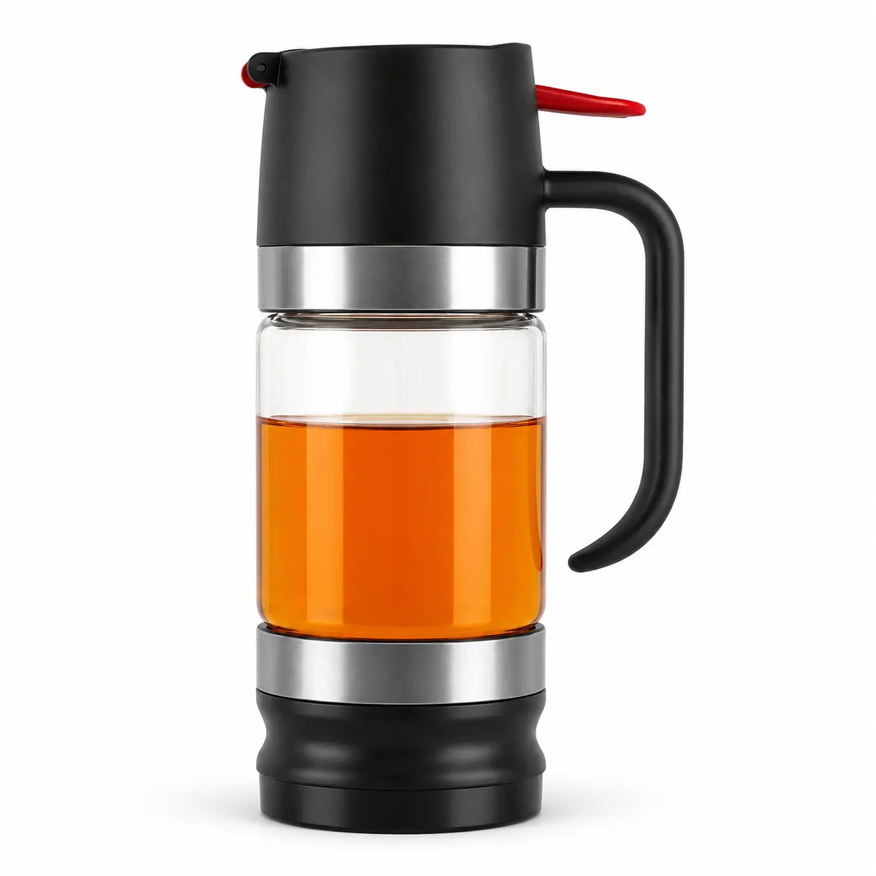 10oz Glass Honey Dispenser with No-Drip Leak-Free Spout, Handle, Easy Clean & Refill, Freshness-Maintaining Kitchen Container for Maple Syrup, Indoor Recreation Use