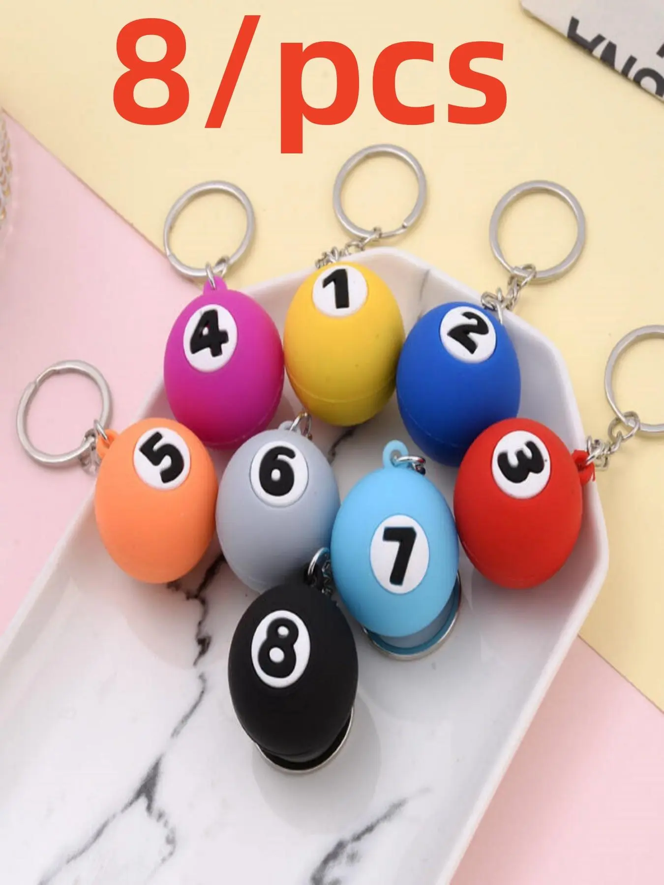 Billiards Themed Keychain, Durable & Interesting Keychain for Key & Accessories, Perfect Choice for Billiards Enthusiasts