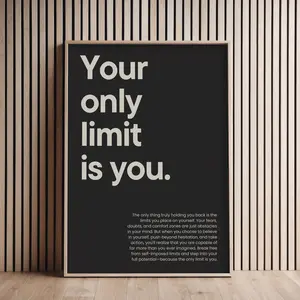 Motivational poster Your only limit is you inspirational Poster No Frame homeoffice poster growth mindset entrepreneur fitness gym