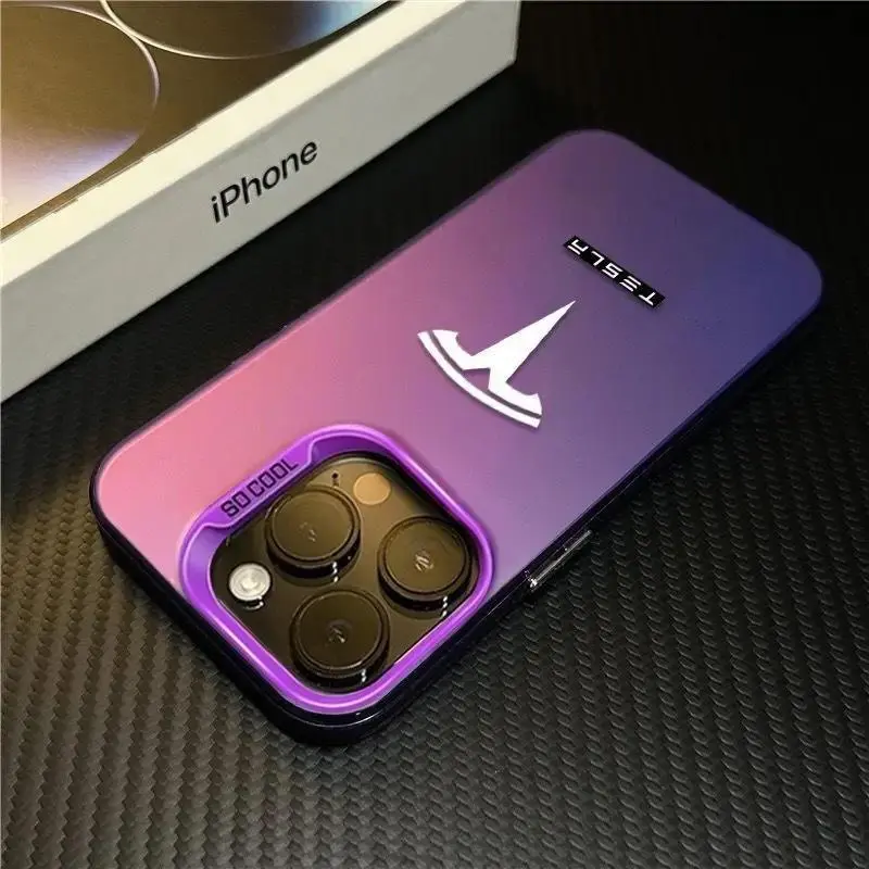 Sports Super Cool Car Tesla Logo Phone Case for iPhone 11 12 13 14 15 16 17  Pro Max Plus Air Smartphone Cellphone - TikTok Shop