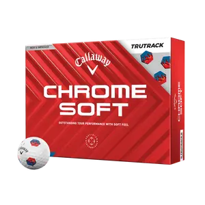 Callaway Golf Chrome Soft TruTrack '24 Golf Balls in Blue/Red