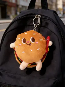 Adorable Burger Plush Keychain, Trendy Cute Keychain, Latest Collectible Charm with Cute Face and Soft Texture, Fashion Lover Favorite Accessory, Keychain for Bags