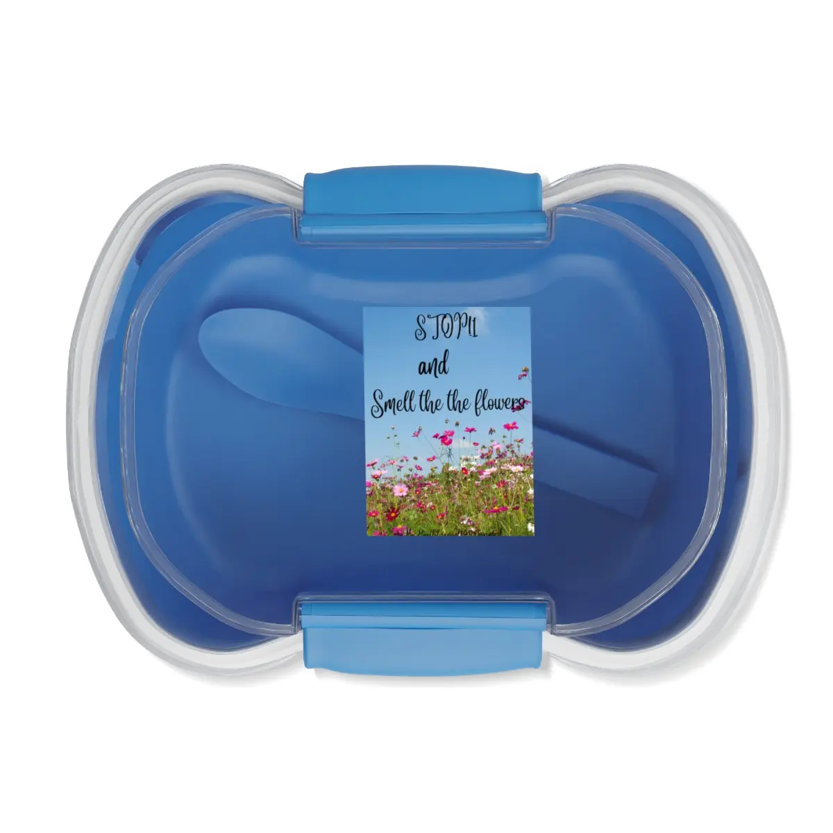 Floral Two-tier Bento Box, Flower Design Lunch Box, Stop and Smell the Flowers Container, Gift for Foodies, Kitchen Organizer