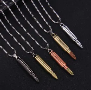 Bullet Shell Design Necklace, Men's Sweater Long Necklace, Great Gift for Men on Christmas, New Year, Valentine's Day