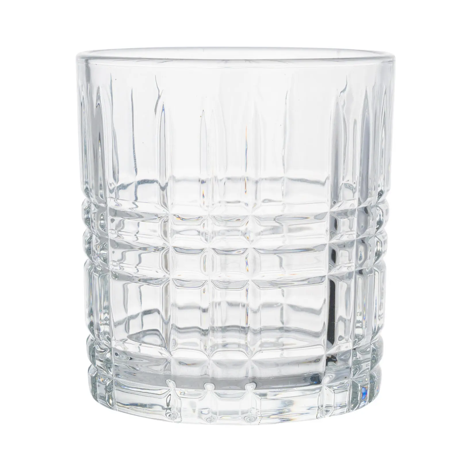 BEILLE Classic Carved Whiskey Cocktail Low Ball Glasses 10oz Durable Clear Glass Dishwasher Safe Thick Heavy Base for Stability and Elegance