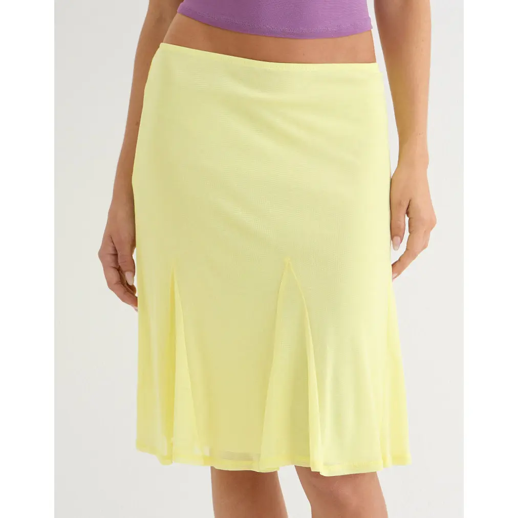 Suhuira Midi Skirt in Mesh Yellow