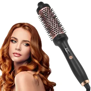 3-In-1 Ionic Curling Iron Straightener Professional Curling Wand Heating Styling Brush, Professional Hair Straightener Brush with 4 Heat Settings, 30-Second Heat, Perfect for All Hair Types, Anti-Scald Hot Brush Curling Stick, ,dry frizzy hair care
