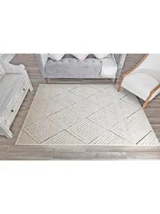 CosmoLiving RA29163 8 x 10 ft. Chanai CN30A Alabaster Geometric Contemporary Tan Area Rug