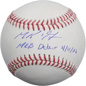 MacKenzie Gore Texas Rangers Autographed Baseball with "MLB Debut 4/15/22" Inscription - Fanatics Authentic Certified