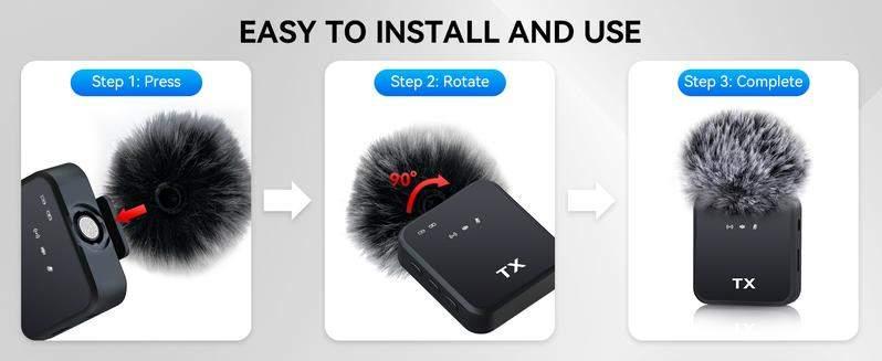 BAILIXIN ASMR 3 in 1 Microphone for iPhone/Android/Camera