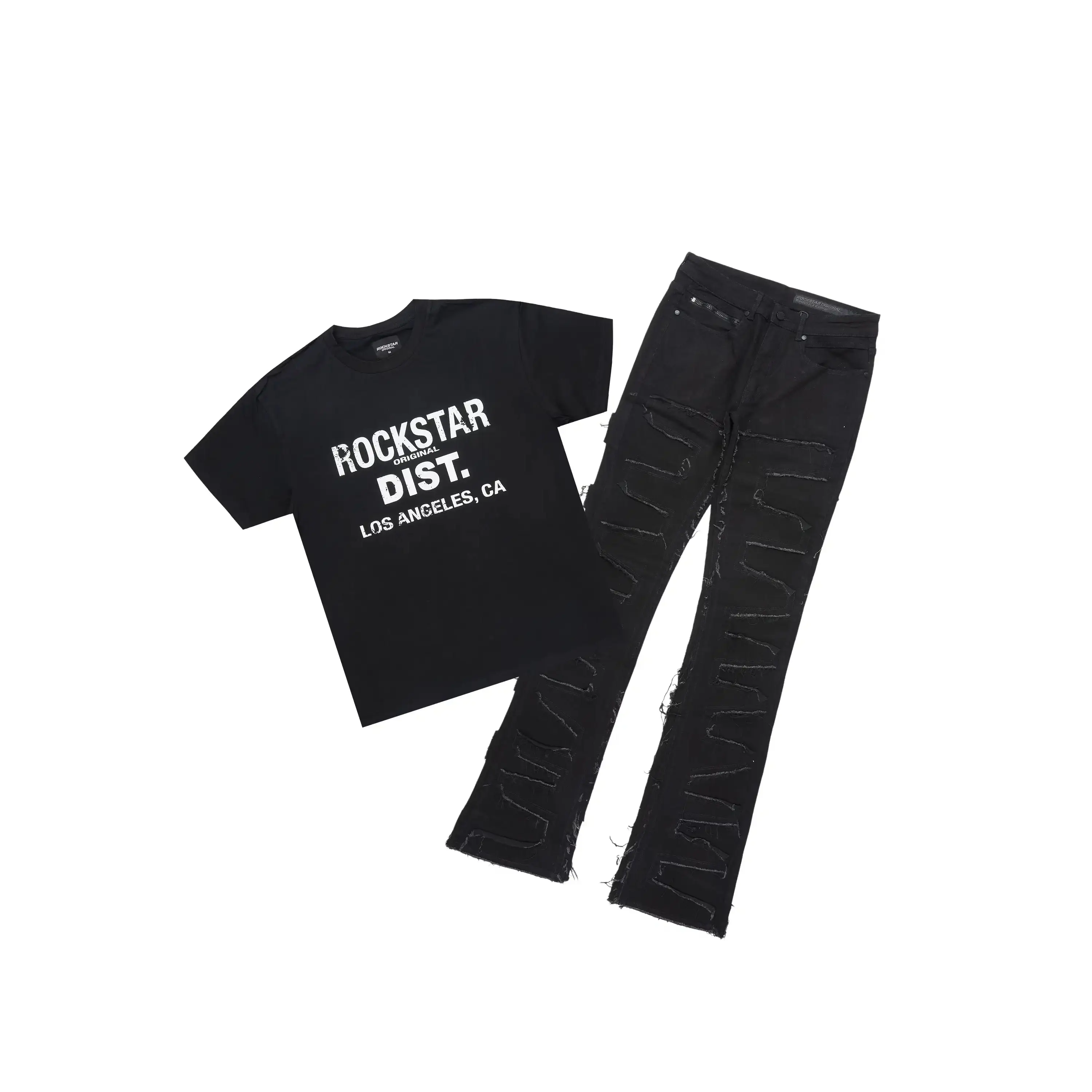 Lake Black T-Shirt/Stacked Flare Jean Bundle
