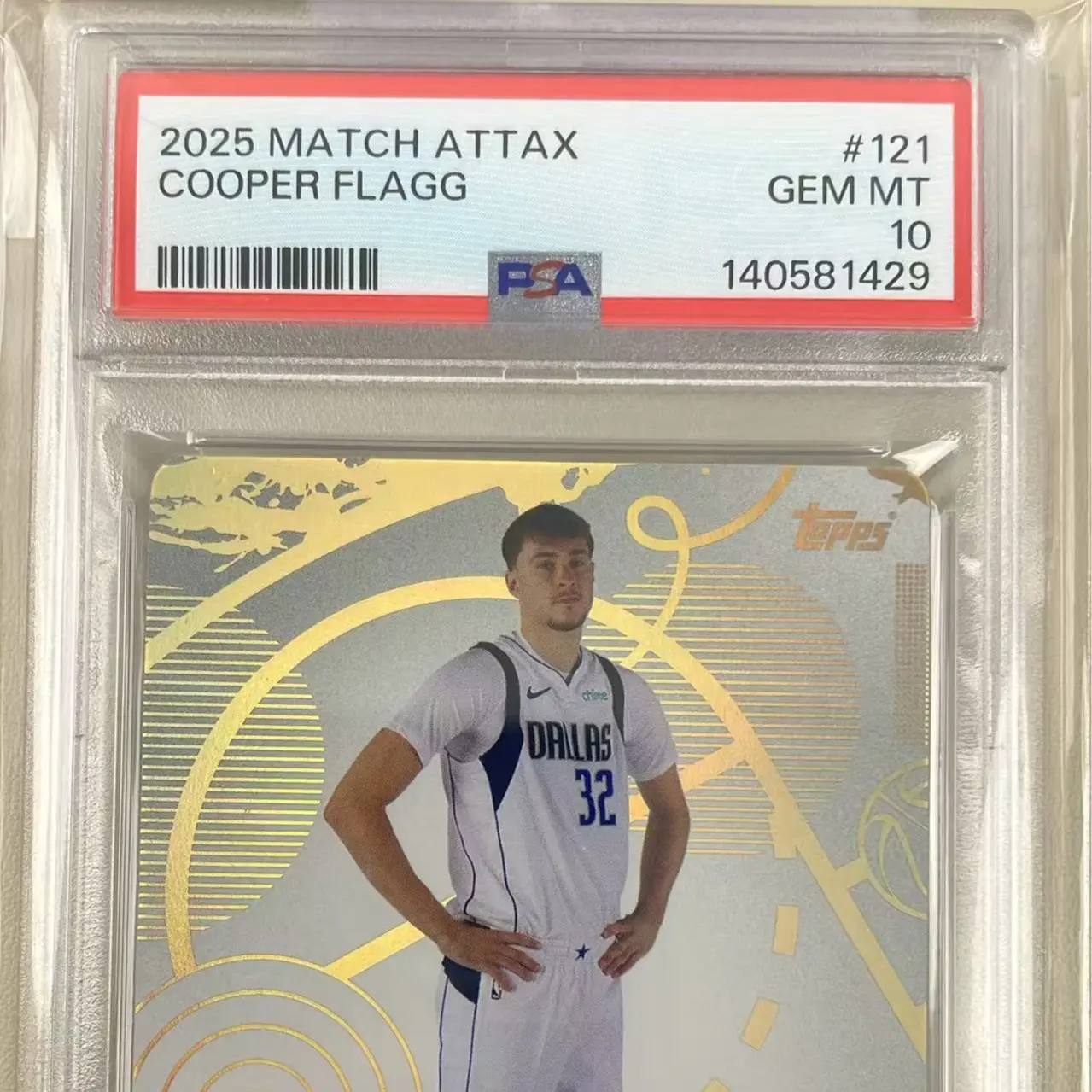 PSA 10 Graded Single 2025-26 Topps Match Attax Copper Flagg White Collectible Sports Card, Trading Card Collectible, Collectible Sports Cards