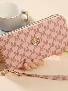 Women's Long Wallet with Dual Zipper Closure, Large Capacity, Elegant Wrist Strap, Spacious Internal Space, Holds Cash Cards Phone Makeup, Zip Around Wristlet