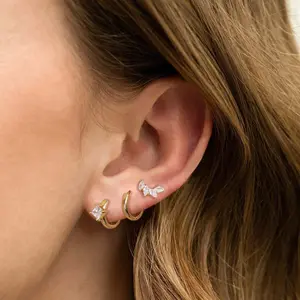 3 Pairs Women's Simple Elegant Hoop Earrings, New Fashion All-match Trendy Earrings for Girlfriend's Birthday Gift, Minimalist Style Accessories