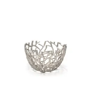 Metal Serving Bowl: Silver