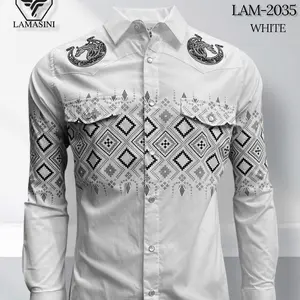 Camisa Manga Larga Bordada Casual Menswear Long Sleeve Embroidered Shirt