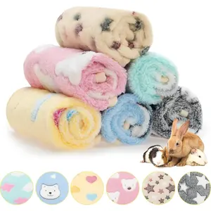6-Pack Small Animal Fleece Bedding Blankets, 16"x24" Soft Washable Cage Liners with Softness & Warmth, Sleep Mats for Guinea Pigs