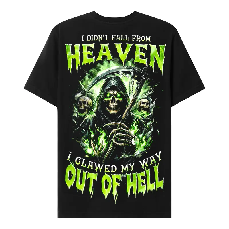 Chaosmoda Generation X I Didn't Fall From Heaven I Clawed My Way Out Of Hell Custom Year Skull T-shirt