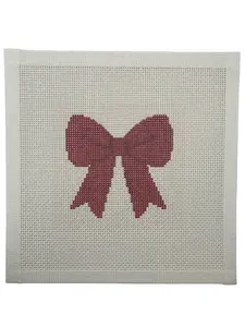 Red Simple Bow (13 mesh) Needlepoint Canvas