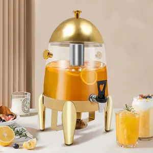 12L/3.17Gal Beverage Dispenser Portable Stainless Steel Insulated Beverage Dispenser 400W 110V Cold and Hot Drink Dispenser w/Faucet & Lid for Hot Tea Cold Drinks Coffee Juice (Gold, Clear)