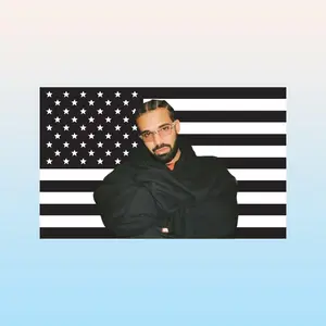 Drake Black American Flag Tapestry – Rapper Wall Art | Hip Hop Aesthetic Decor | OVO Fan Flag | Dorm Room Decor