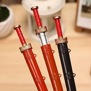 Chinese Sword Design Gel Pen, 2/10/20/50pcs Smooth Writing Pen, Creative Writing Tools for School & Office, Gifts for Colleagues and Classmates, Office Stationery Supplies, Pen Set