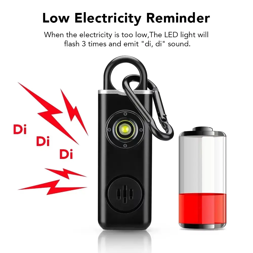Portable 130dB Emergency SOS Alarm Keychain Dual Strobe Light Personal Safety Self Defense Tool For Outdoor Daily