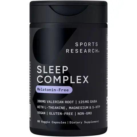 Sleep Complex w/ L-theanine, Magnesium, Gaba & 5-HTP, 60 Veggie Capsules - Vegan ­· Gluten-Free · Non-GMO - 60 Capsules (30 Servings)