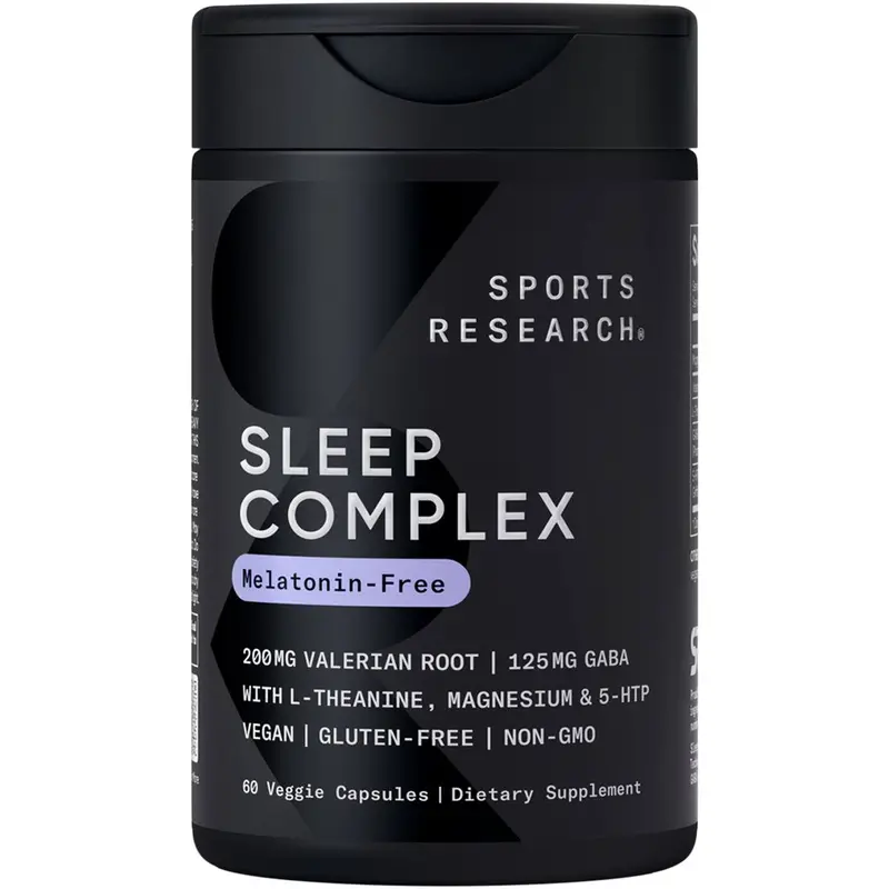 Sleep Complex w/ L-theanine, Magnesium, Gaba & 5-HTP, 60 Veggie Capsules - Vegan ­· Gluten-Free · Non-GMO - 60 Capsules (30 Servings)