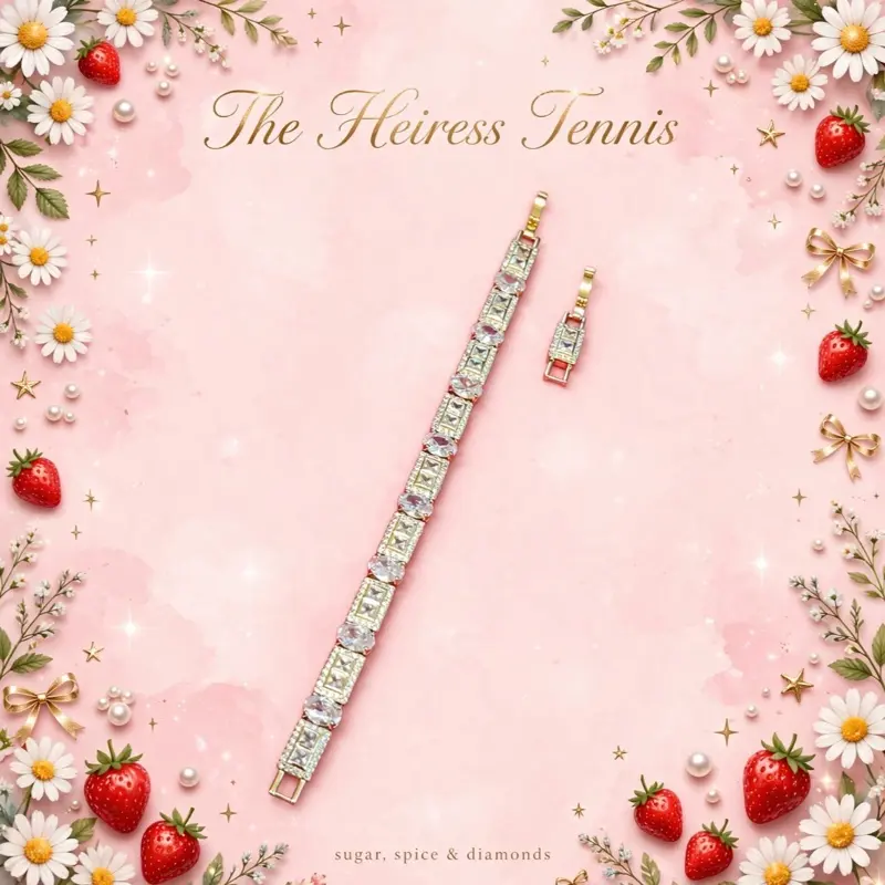 The Heiress Tennis Bracelet | Oval Diamond Tennis Bracelet | Gold Empire Bar Bracelet | Icy Tennis Bracelet | Old Money Bracelet | Gift For Her 1pc