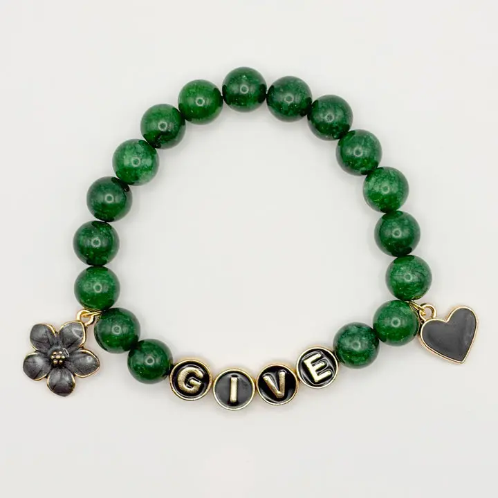 ST song inspired green and black gemstone bracelets