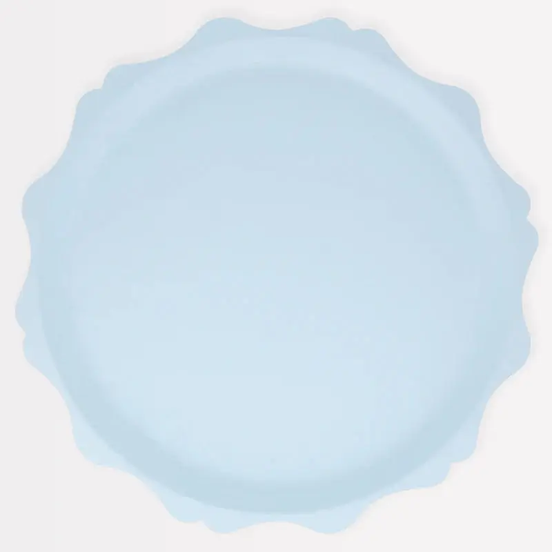 {Meri Meri} Compostable Bamboo Plates :: Blue Decorative Edge :: Dinner :: Set of 8