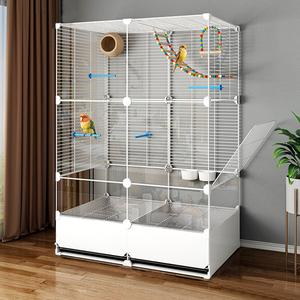 big flight bird cage, black parakeet cages with rolling stand & wheels, wide birdcage for parrots cockatiels conure budgie canary finch lovebird