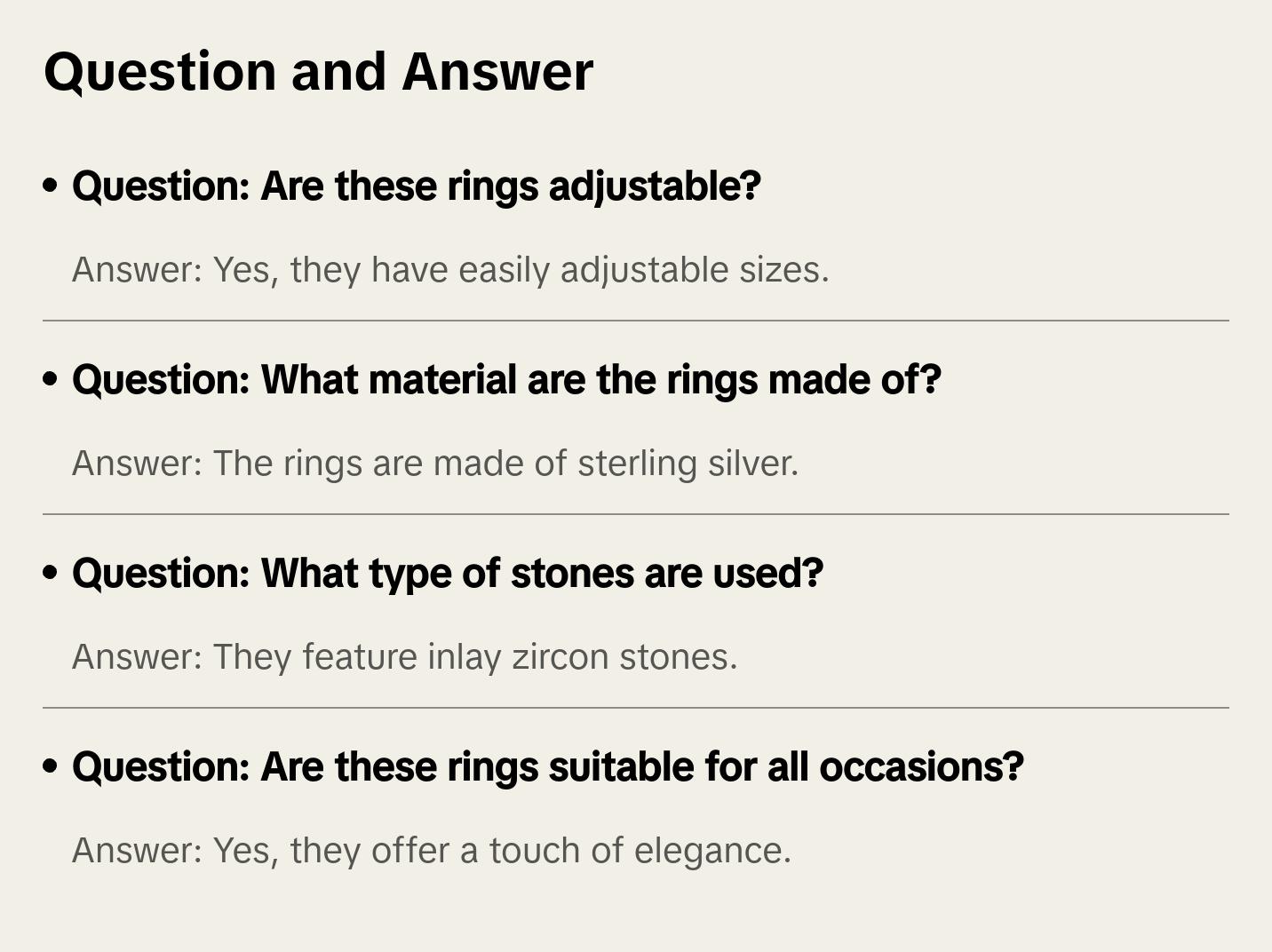 Adjustable Gem Rings