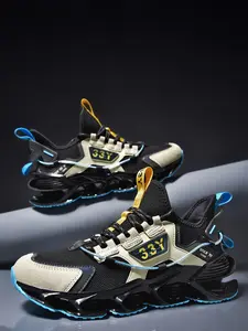 Men's Colorblock Lace Up Sneakers, Casual Comfortable Sports Running Shoes, Trendy All-match Chunky Sneakers for Daily Wear