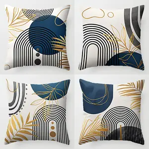 Bohemian Geometric Pillow Covers, Soft Decorative Square Pillowcases for Home Sofa Bed Living Room Decor