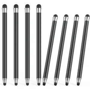 Stylus (8Pcs), 2 in 1 Stylus Pen for Touchscreen,  and Sensitivity Double Rubber Tips, Compatible with iPad///Android Tablets and Other Capacitive Touch Screen (Black)