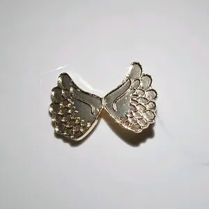 Gold Wings Metal Croc Charm